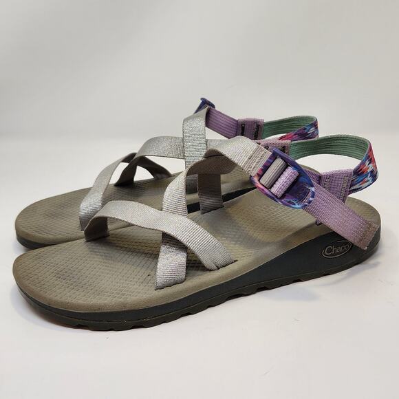 Chaco Z1 Classic One Strap Outdoor Sandal Women Size 10 Silver Purple Hiking - Picture 4 of 8